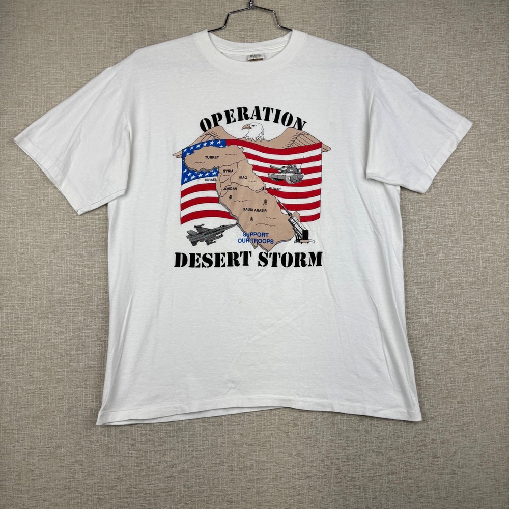 Vintage Touch of Gold Operation Desert Storm T-Shirt White XXL USA Made 90s